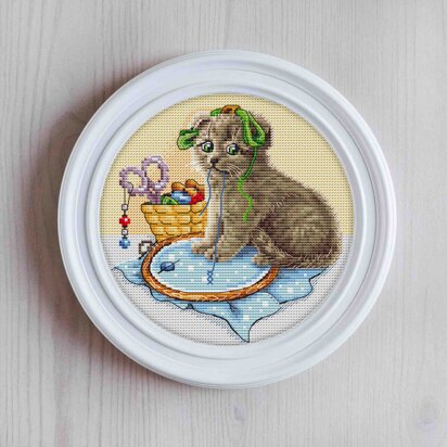 Cat "My Stitching Buddy" Cross Stitch PDF Pattern