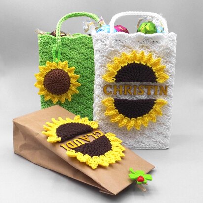 Sunflower gift bag in 3 versions - easy & versatile even for beginners