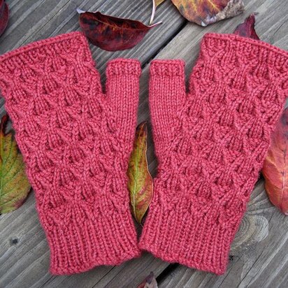 Maloja Fingerless Mitts - knitting pattern