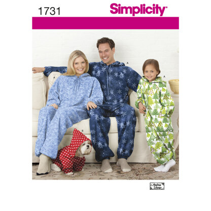 Simplicity Child's, Teens' and Adults' Fleece Jumpsuit 1731 - Sewing Pattern