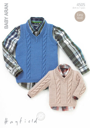 Sweater and Tank in Hayfield Baby Aran - 4505 - Downloadable PDF