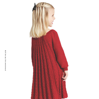 Red Girl's Dress in BC Garn Silkbloom Fino - 5094BC - Downloadable PDF - knitting pattern