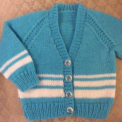 Vee Neck Cardigan in 2 sizes for a boy or girl