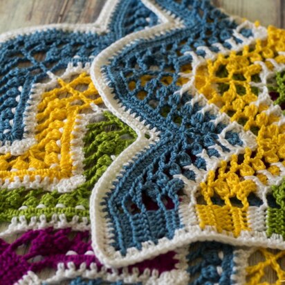 Spring Mardi Gras Chevron Afghan