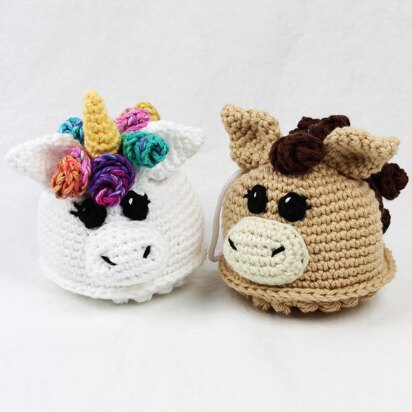 Sugar the Unicorn & Spice the Horse Scrubby Amigurumi