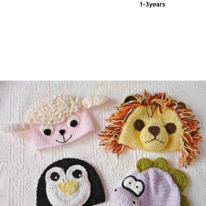 Crochet Pattern baby child animal hats  #211