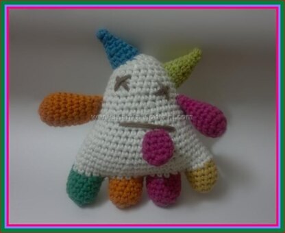 Crochet Rainbow Monster Amigurumi Alien Plushie Doll For Babies