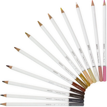 Tonic Studios Nuvo Watercolor Pencils 12/Pkg - Hair & Skin Tones