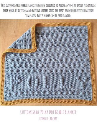 Customisable Polka Dot Bobble Blanket US terminology by Melu Crochet