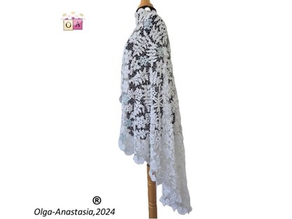 Lace wedding cape with scarf