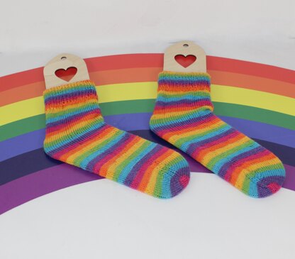 Ladies Very Easy No Heel rainbow Socks Circular