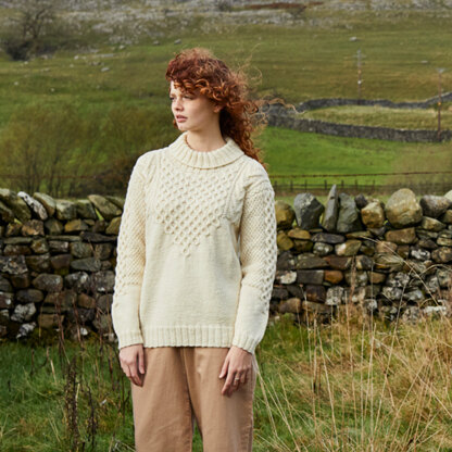 Graduated Yoke Sweater -  Knitting Pattern for Women in Debbie Bliss British Wool Aran by Debbie Bliss