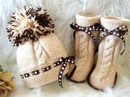 Baby Girl Pattern Knitting Baby Shoes Baby Hat