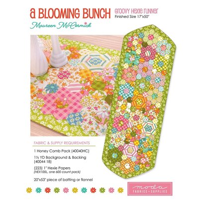 Moda Fabrics A Blooming Bunch Groovy Hexie Runner - Downloadable PDF