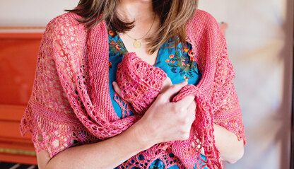 Taevas Crescent-Shaped Shawl in SweetGeorgia Merino Silk Lace - Downloadable PDF