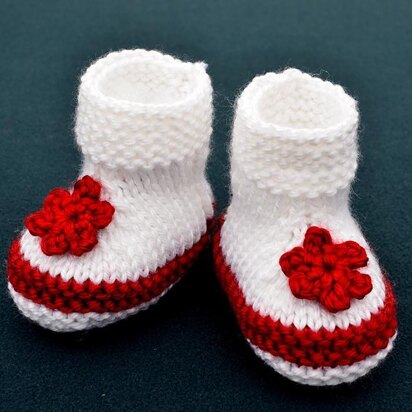 Two Colors Simple Baby Booties