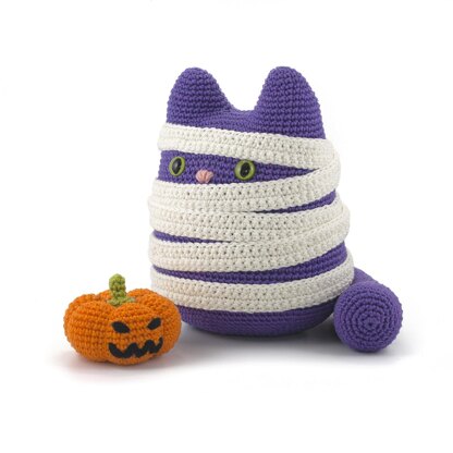 Kiki the Mummy Cat & Halloween Pumpkin Amigurumi