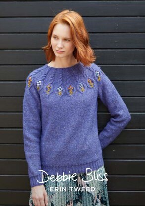 Lydia Sweater - Knitting Pattern For Women in Debbie Bliss Erin Tweed
