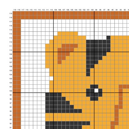 C2C Tiny Baby Tiger Blanket Intarsia Graphgan 60x60 Crochet Pattern