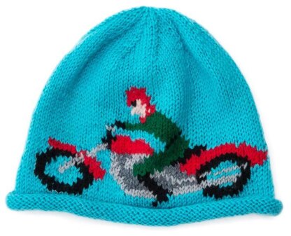 Cute Hats to Knit 5 - bicycle, raspberry beret, motorbike, Artic fox