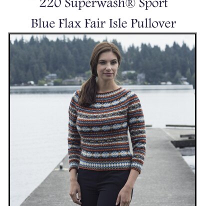 Blue Flax Fair Isle Pullover in Cascade Yarns 220 Superwash® Sport - FW251 - Free PDF