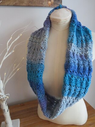 Azure Skies Crochet Cowl