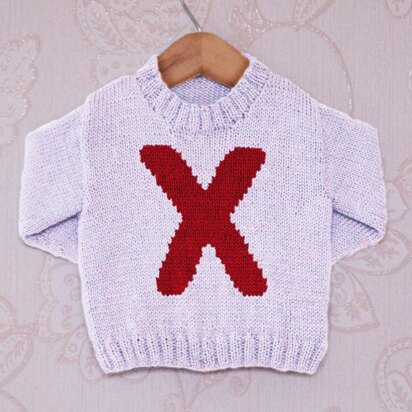 Intarsia - Letter X Chart - Childrens Sweater