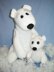 Toy knitting patterns - Knitted Polar bears, mother with cub, family toys