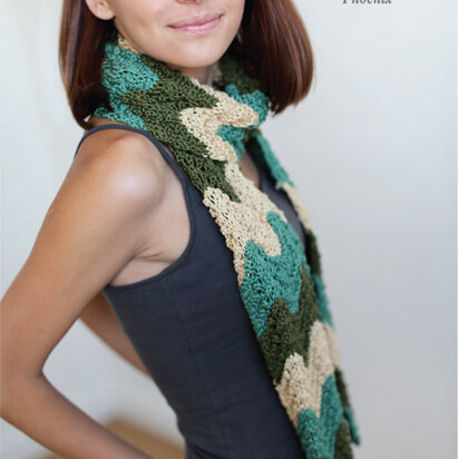 Feather and Fan Stripe Scarf in Ella Rae Phoenix - ER10-03