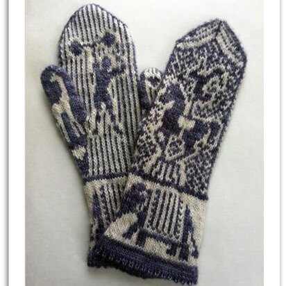 Retro Circus Mittens - knitting pattern