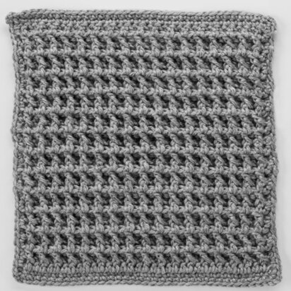 Front Post Double Crochet Square for Checkerboard Textures Throw in Red Heart Soft Solids - LW4132-6