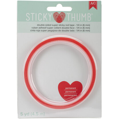 American Crafts Sticky Thumb Double-Sided Super Sticky Red Tape - .25"X5yd