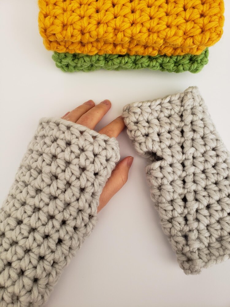 Chunky Crochet Fingerless Gloves Crochet pattern by Adelaide