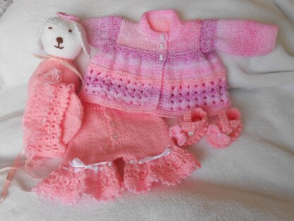 Penelope Puppy Newborn 16-19" Reborn Matinee Jacket Shorts Har Shoes Set Knitting Pattern