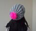 Slouchy hat with pom pom