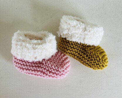 Fur Trim Baby Booties