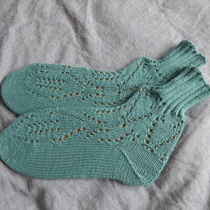 Turquoise Leaf Socks