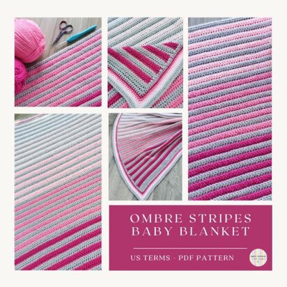 Ombre Stripes Baby Blanket - US Terms