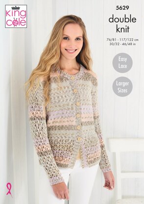 Cardigan & Top Knitted in King Cole Drifter DK - 5629 - Downloadable PDF