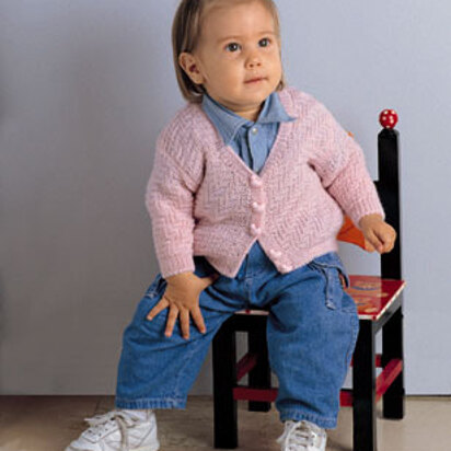 Pink Baby Jacket in Adriafil Avantgarde - Downloadable PDF - knitting pattern