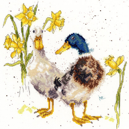 Bothy Threads Ducks and Daffs Cross Stitch Kit - 26cm x 26cm