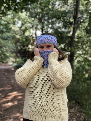 Mermaid Scales Cowl and Headband Set