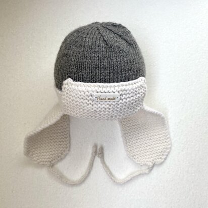 Pattern: knitted baby aviator hat, earflap hat, winter hat