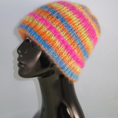 Angel Print Mohair All Rib Beanie Hat