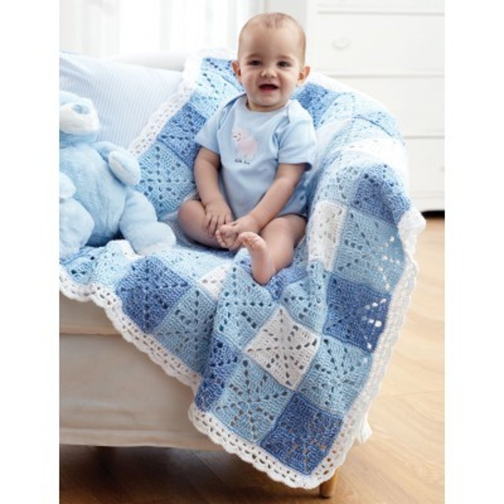 Gingham Blanket in Bernat Baby Coordinates Solids Knitting