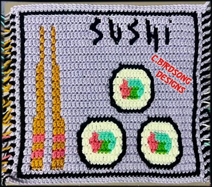 Sushi Vibes Overlay Mosaic Square