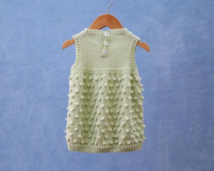 Popcorn Tunic Dress (no 123) Knitting Pattern to fit 0-7 years old