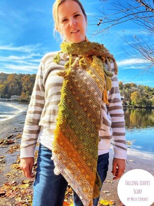 Falling Leaves scarf by Melu Crochet