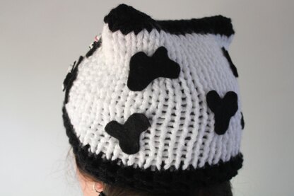 Knitted Cow Beanie