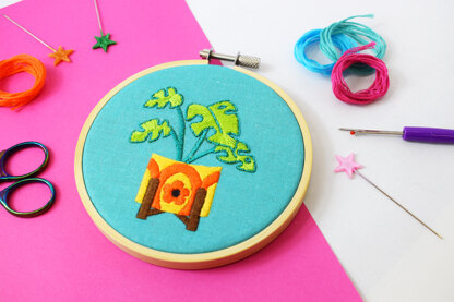 The Make Arcade Monstera Embroidery Kit - 4 Inch